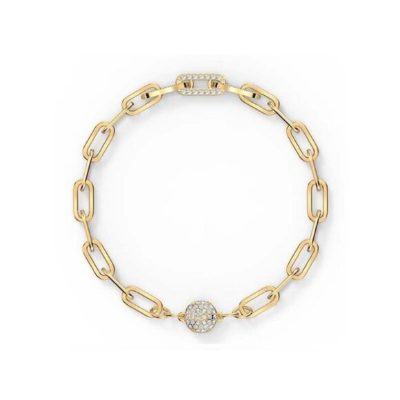 Swarovski yellow gold interlocking bracelet - Picture 1 of 5